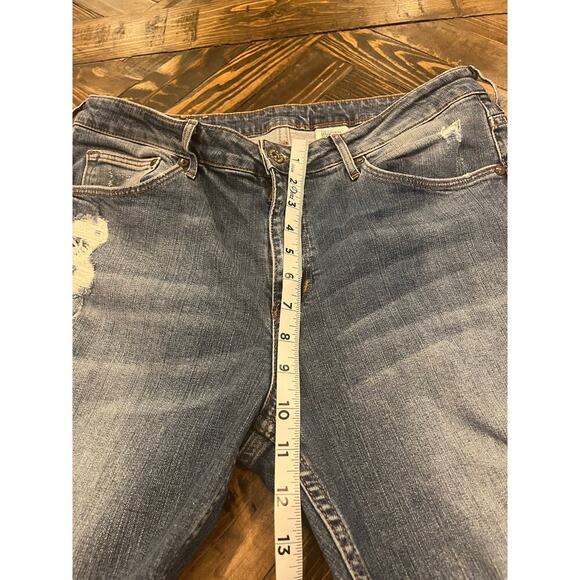 H&M &Denim Jeans Skinny High Waist Ankle Women 33 Plus Size Distressed Raw Hem - Picture 6 of 13